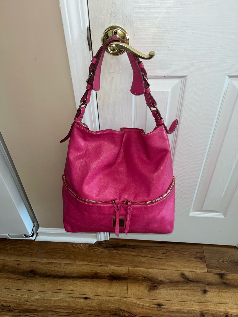 EUC Authentic Dooney&Bourke XL Pebbled Leather Hobo Handbag 18X16